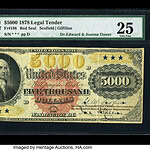 1878 $5,000 Legal Tender Specimen: $805,000