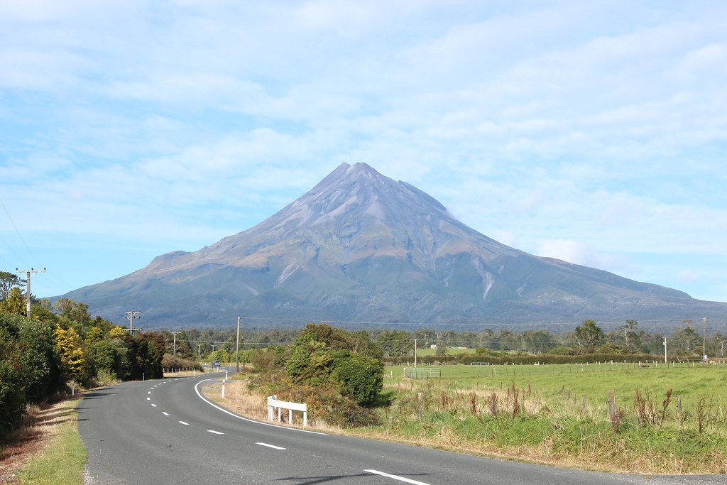 Mount Taranaki rising from the plains