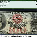 1878 $100 Silver Certificate: $540,000