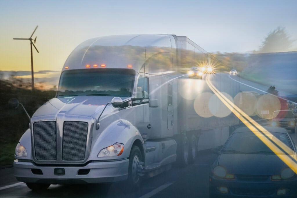 Trucking and transportation 18 wheeler concept