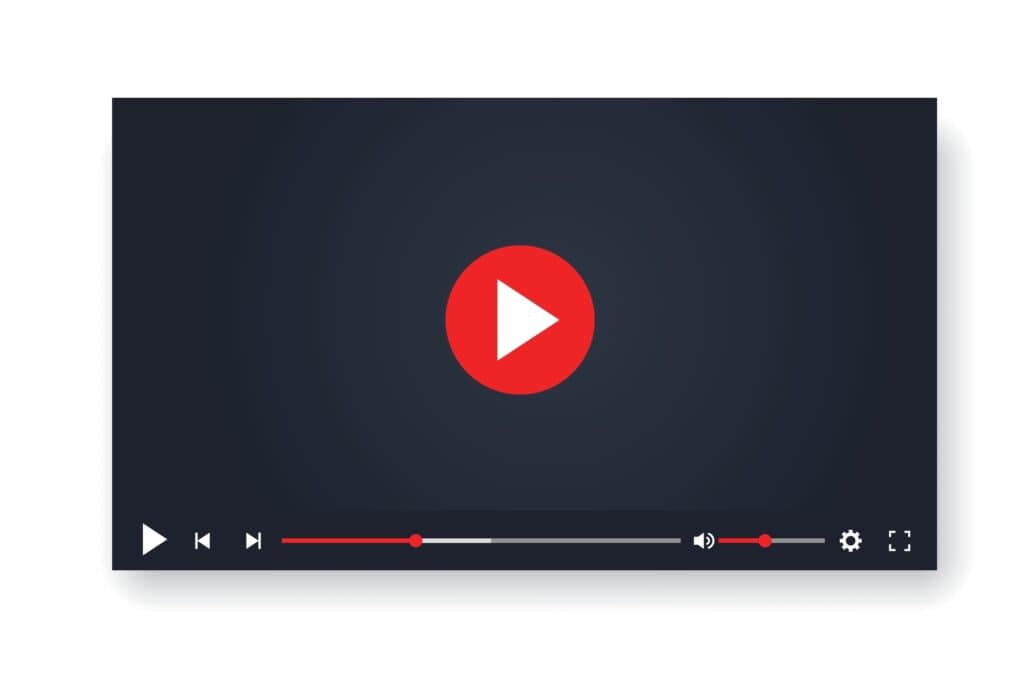 Video player template for web or mobile apps. youtube player vector illustration. flat design