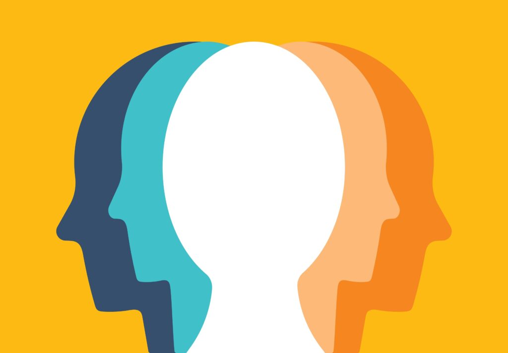 Dissociative identity disorder, mental health condition illustration