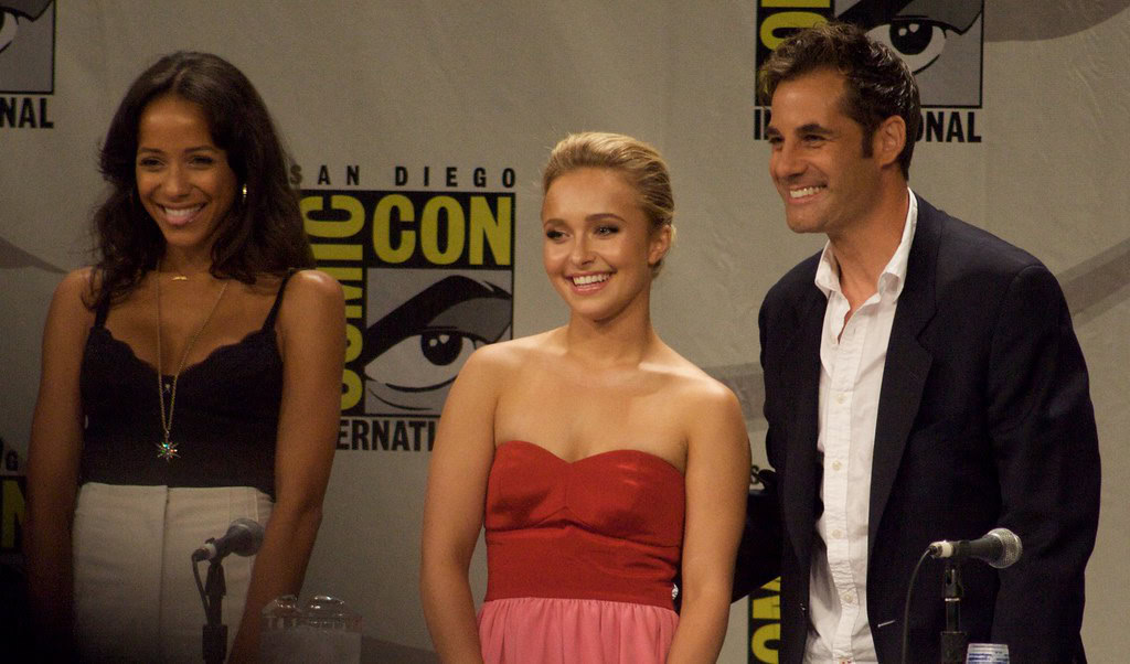Dania Ramirez, Hayden Panettiere, and Adrian Pasdar