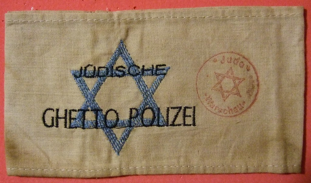 WARSAW GHETTO, POLAND ---JEWISH GHETTO POLICE ARM BAND EARLY 1940's