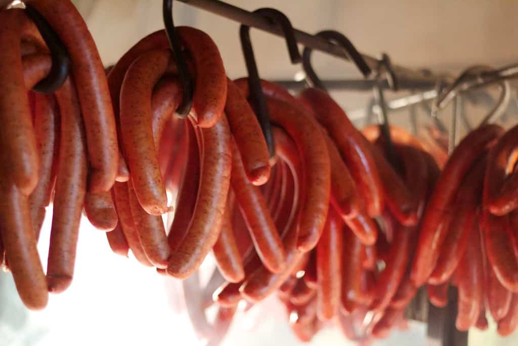 A Knife Hidden Inside a Chain of Sausages