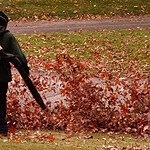 A Gas-Powered Leaf Blower With Fuel Still Inside