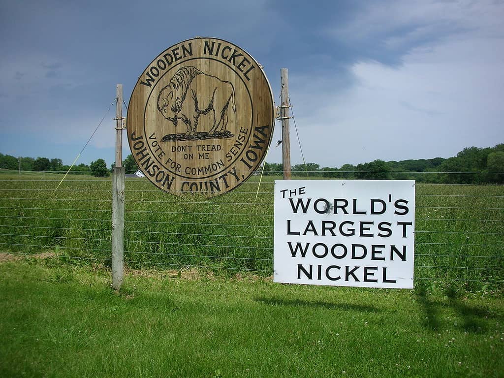 20. The World’s Largest Wooden Nickel Is in Iowa