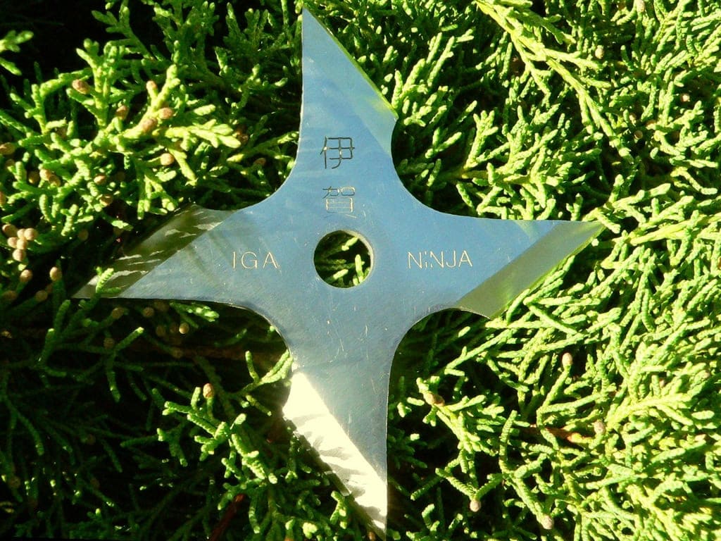 Ninja Throwing Stars Tucked Into a Laptop Sleeve