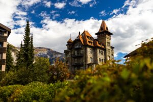 the historic waldhaus building in flims switzerland