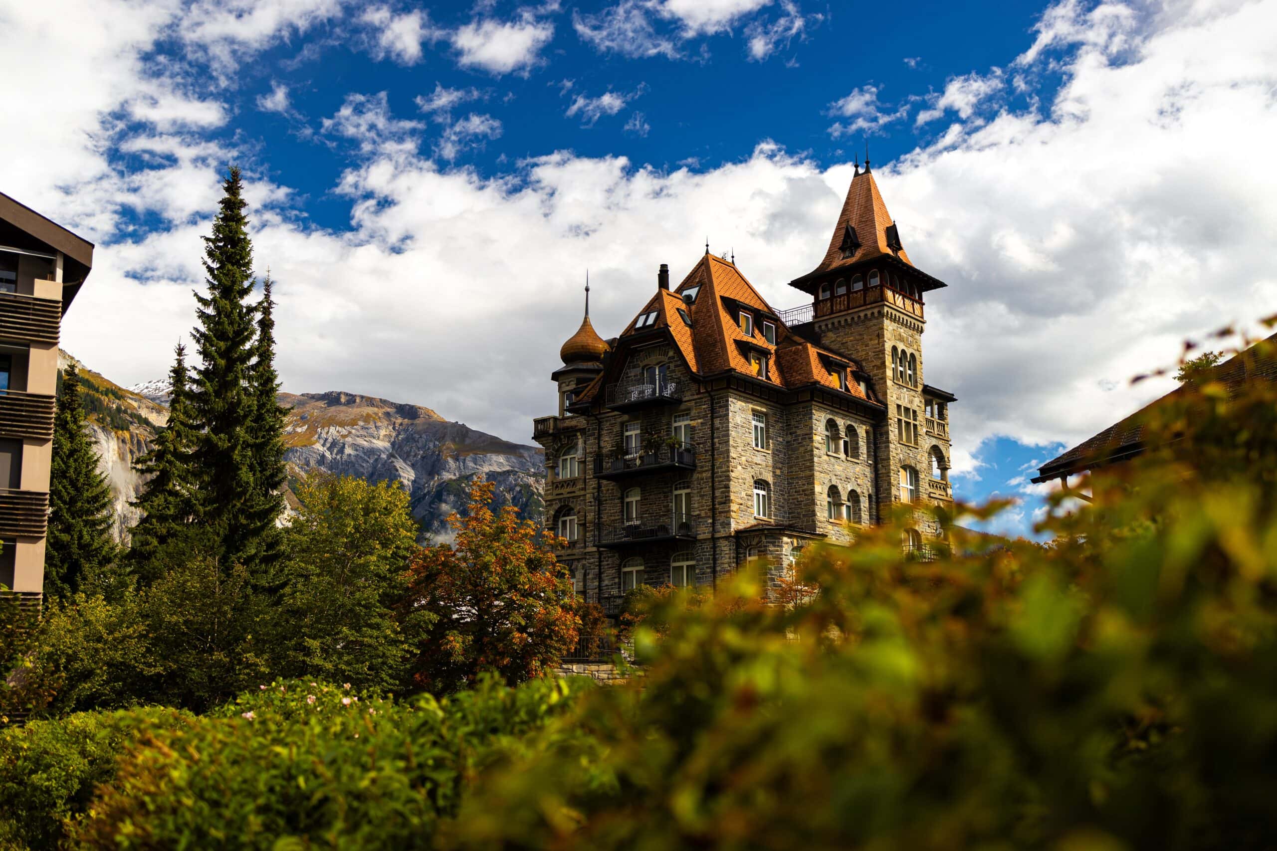 the historic waldhaus building in flims switzerland