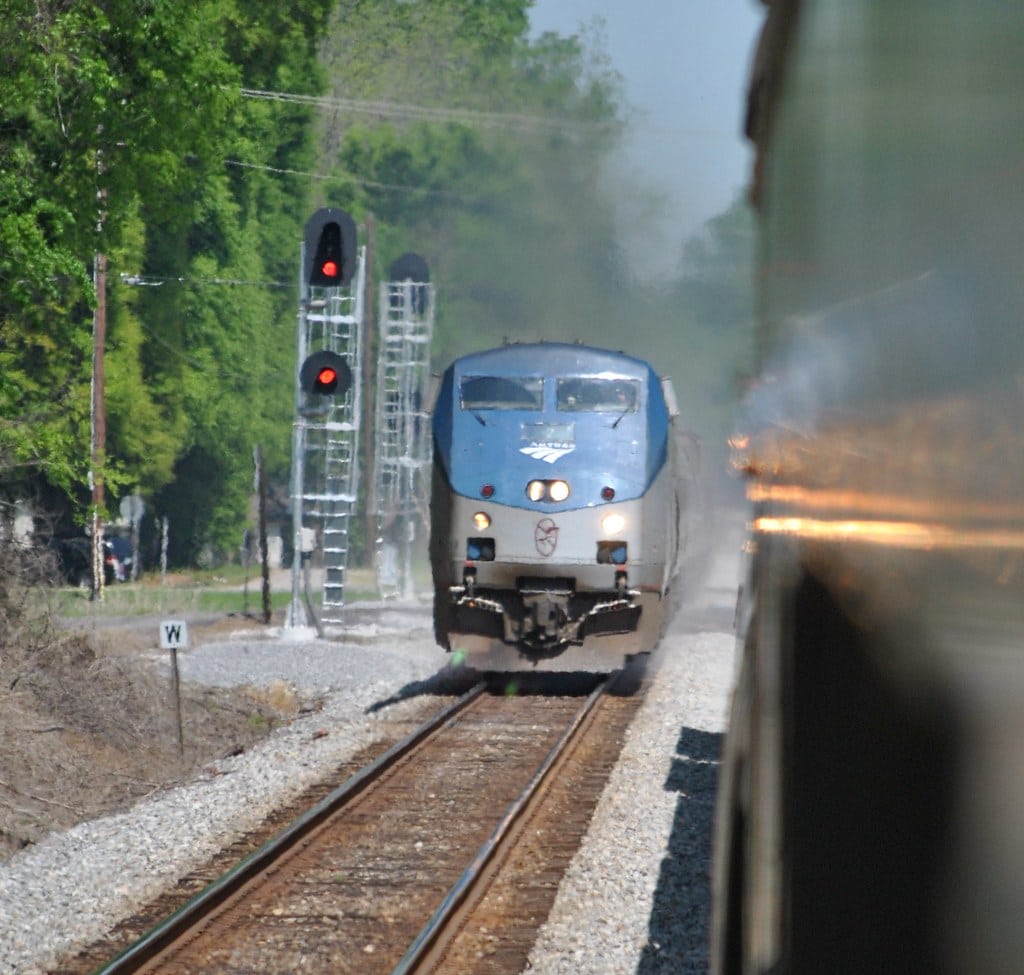 passing Amtrak Crescent's '2 views'