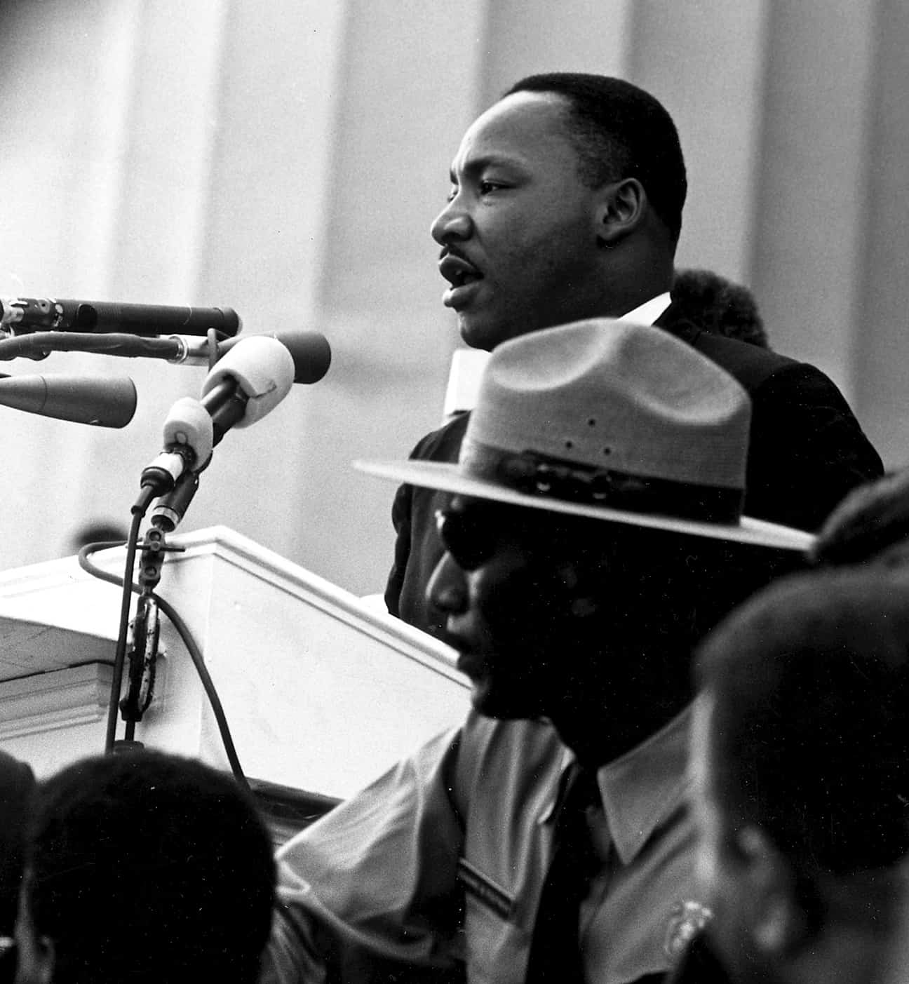 Dr. Martin Luther King Jr. during the March on Washington for Jobs and Freedom on August 28, 1963