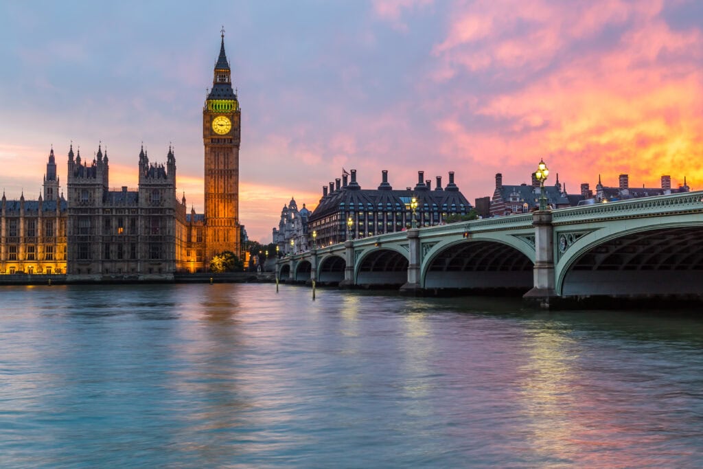 Big Ben in London at night