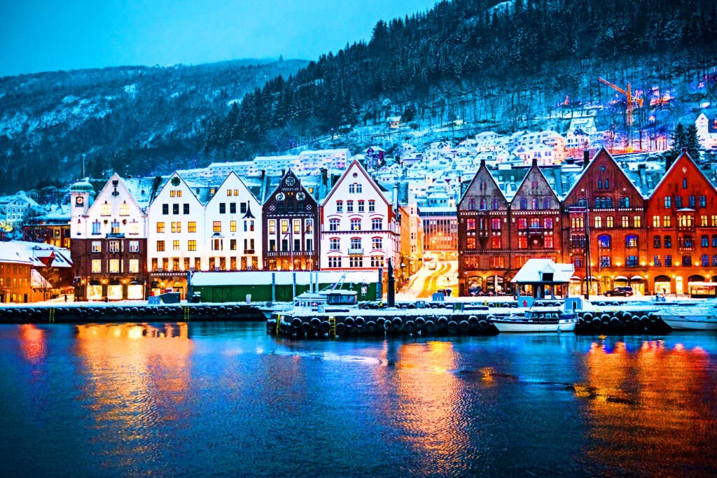 panoramic view on Bergen, Norway