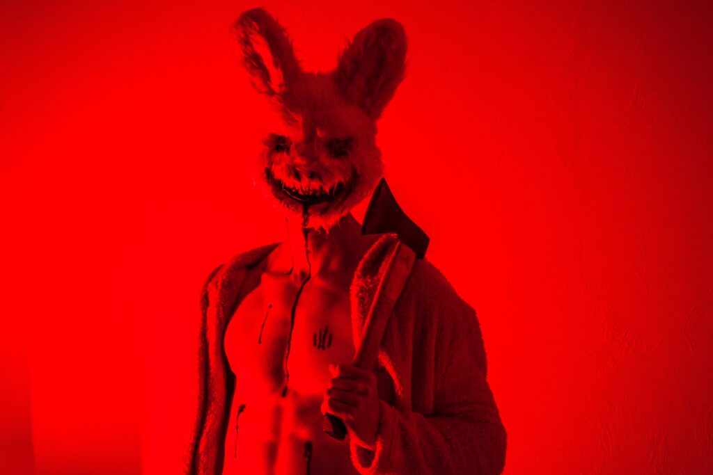 Killer Bunny in red with axe