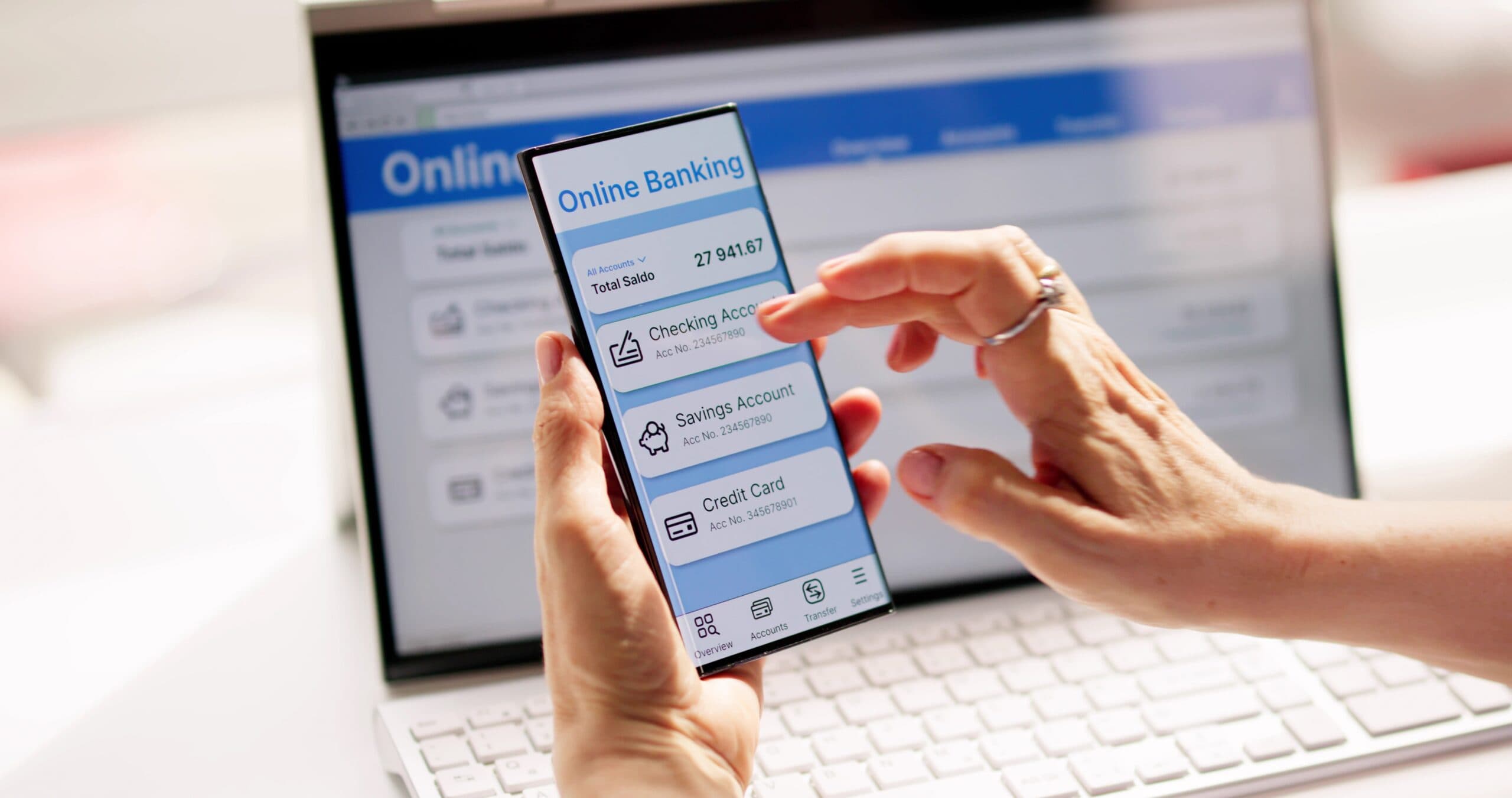 Online savings and banking concept