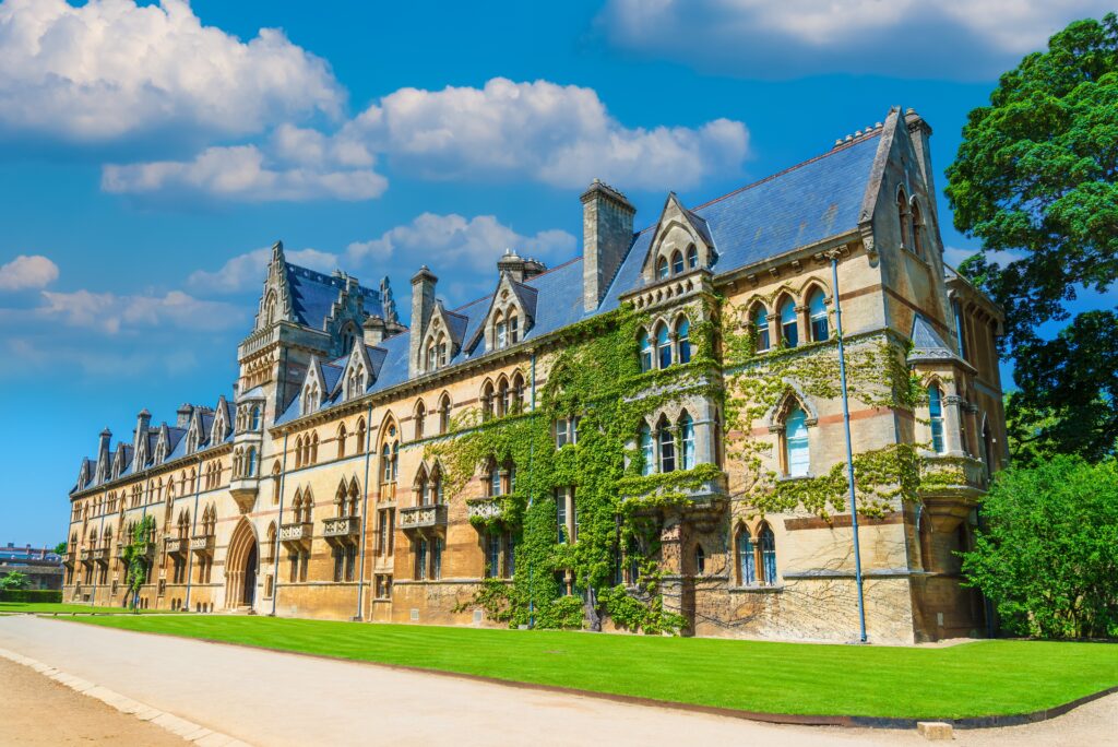 Panorama of the famous Christ Church College at the University of Oxford in the United Kingdom