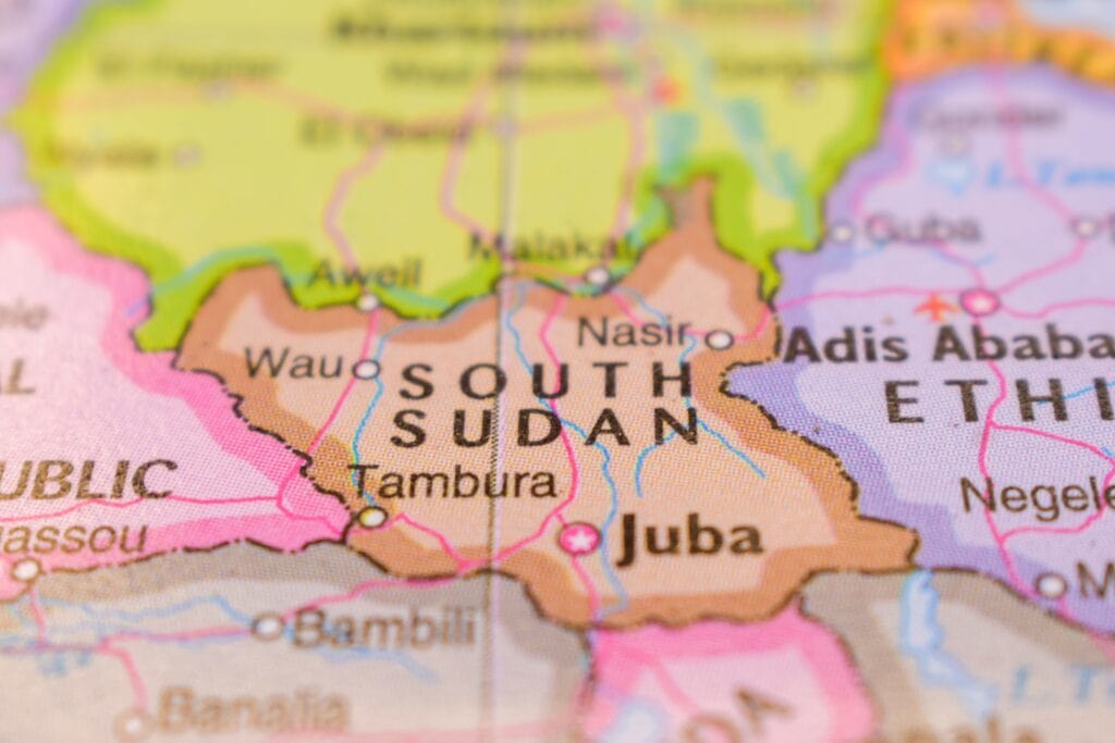 South Sudan On The World Map-Geo Political Map