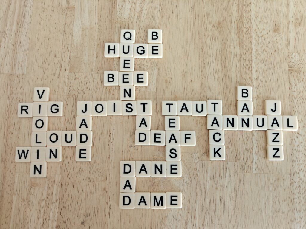 Scrabble Bananagrams word map layout