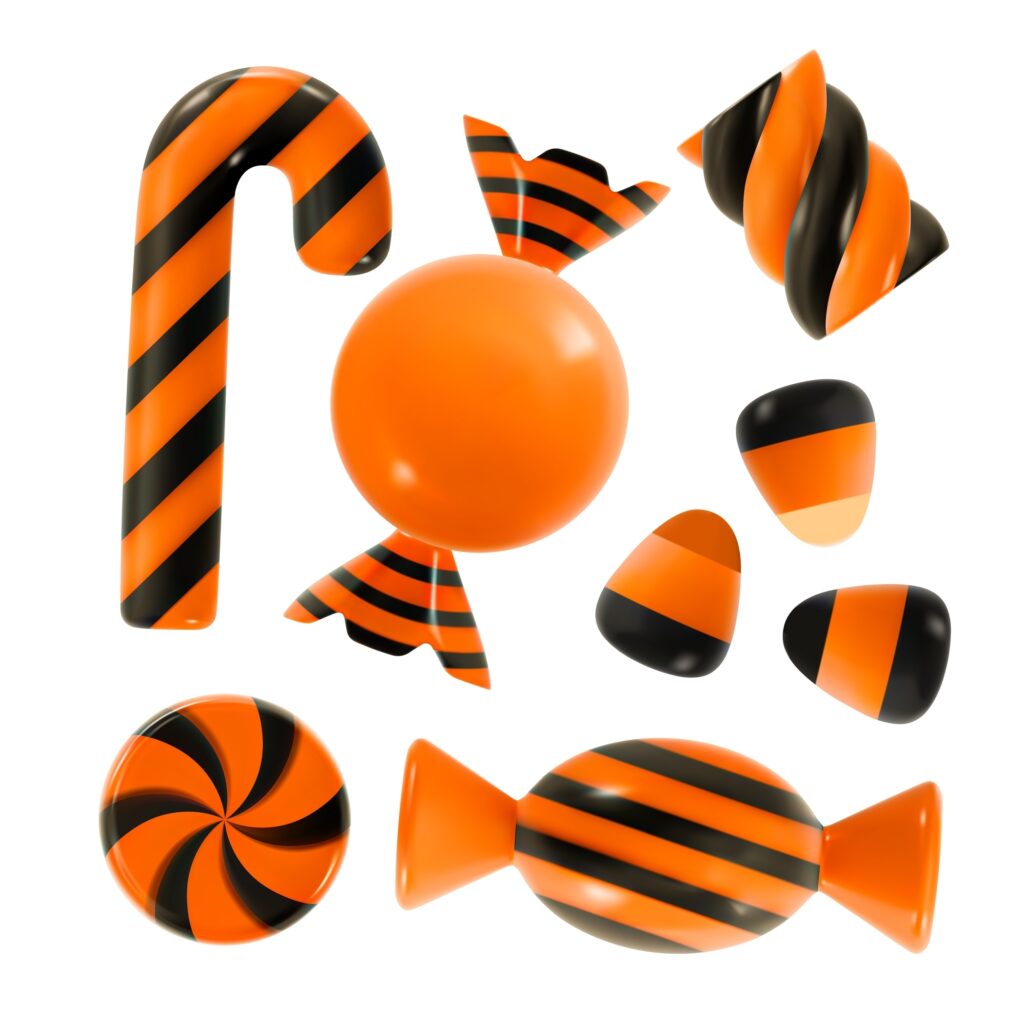 Candy Halloween 3d vector illustration isolated